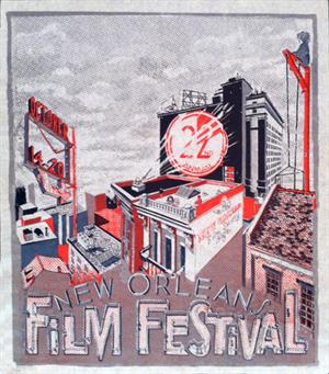 Set of 2: 2011 & 2012 New Orleans Film Festival Posters, limited edition prints, designed and hand silk-screened by local artist Meg Turner (Community Printshop) by: Meg Turner